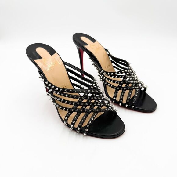 Christian Louboutin Martha Spike Accents100 Heels Mules EU 39.5 US 9.5 - Picture 1 of 12